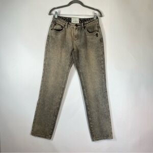 One Teaspoon Womens Truckers Mid Waist Straight Leg Denim Jeans Rust Size 24